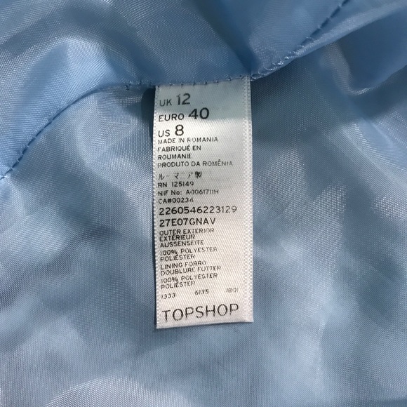 Topshop Quilted Heart Navy Mini Skirt Size 8 - Picture 7 of 8